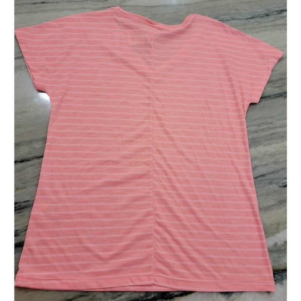 Ideology Women's V Neck Stripe Tee Peachberry XS - Picture 5 of 6
